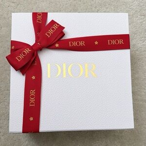 Dior | White Box with Red Ribbon and Gold Accents